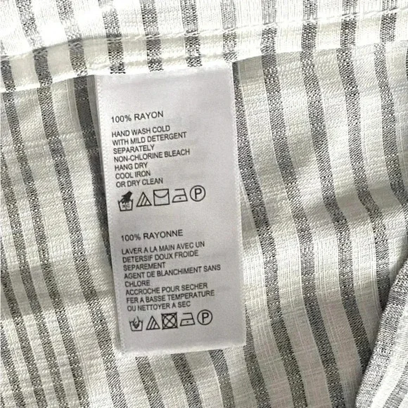 TOMMY BAHAMA | Lucia Grey and White Striped Top Size S - Picture 8 of 9